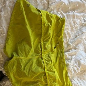 Electric green lululemon shorts